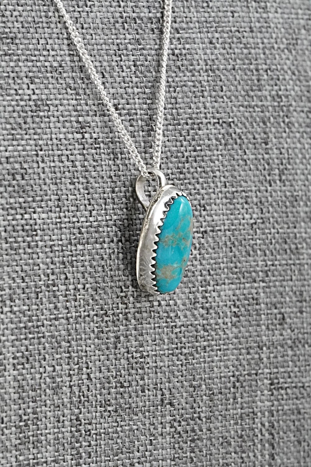Turquoise & Sterling Silver Necklace and Earrings Set - Murray Hannaweeka