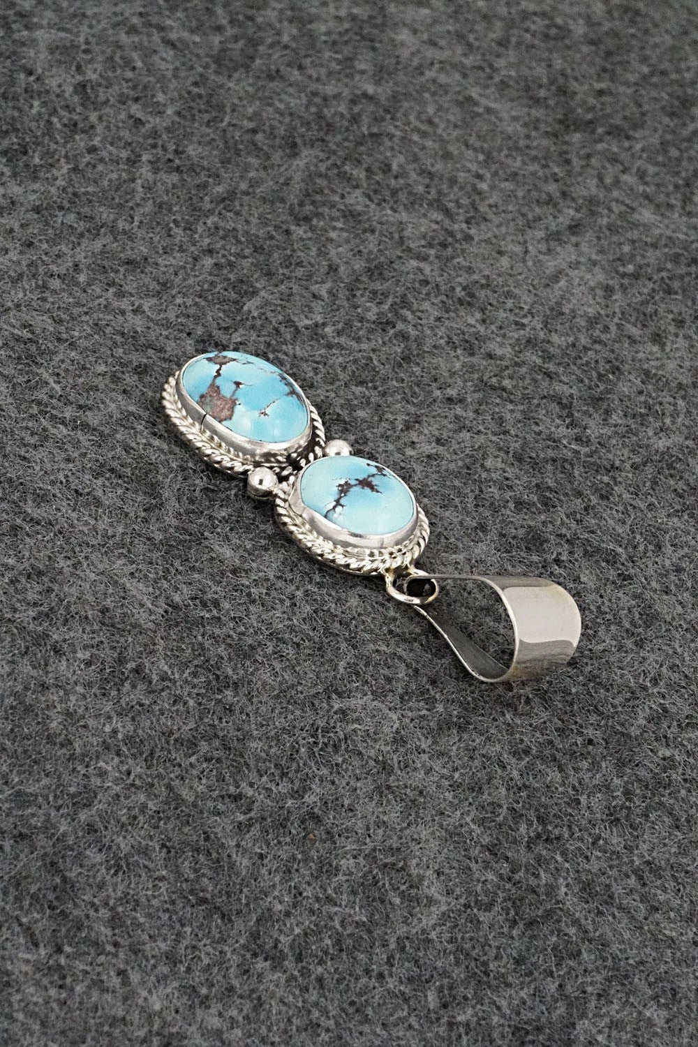 Turquoise & Sterling Silver Pendant - Eugene Gruber