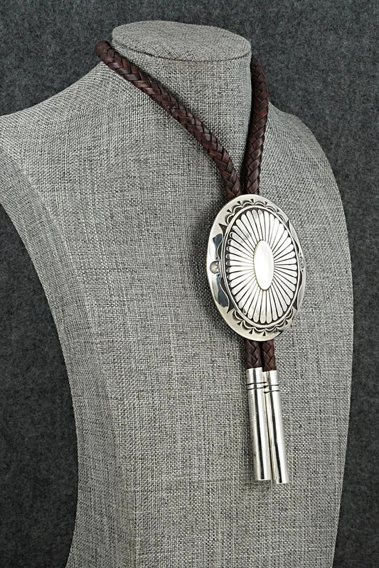 Turquoise & Sterling Silver Bolo Tie - Charlie John