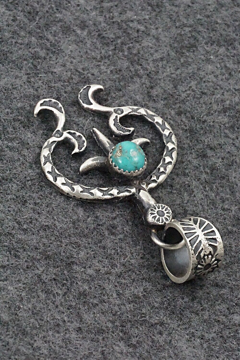 Turquoise & Sterling Silver Pendant - Kevin Billah