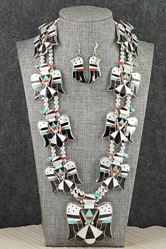 Multi-Stone & Sterling Silver Inlay Necklace Set - Bobby Shack