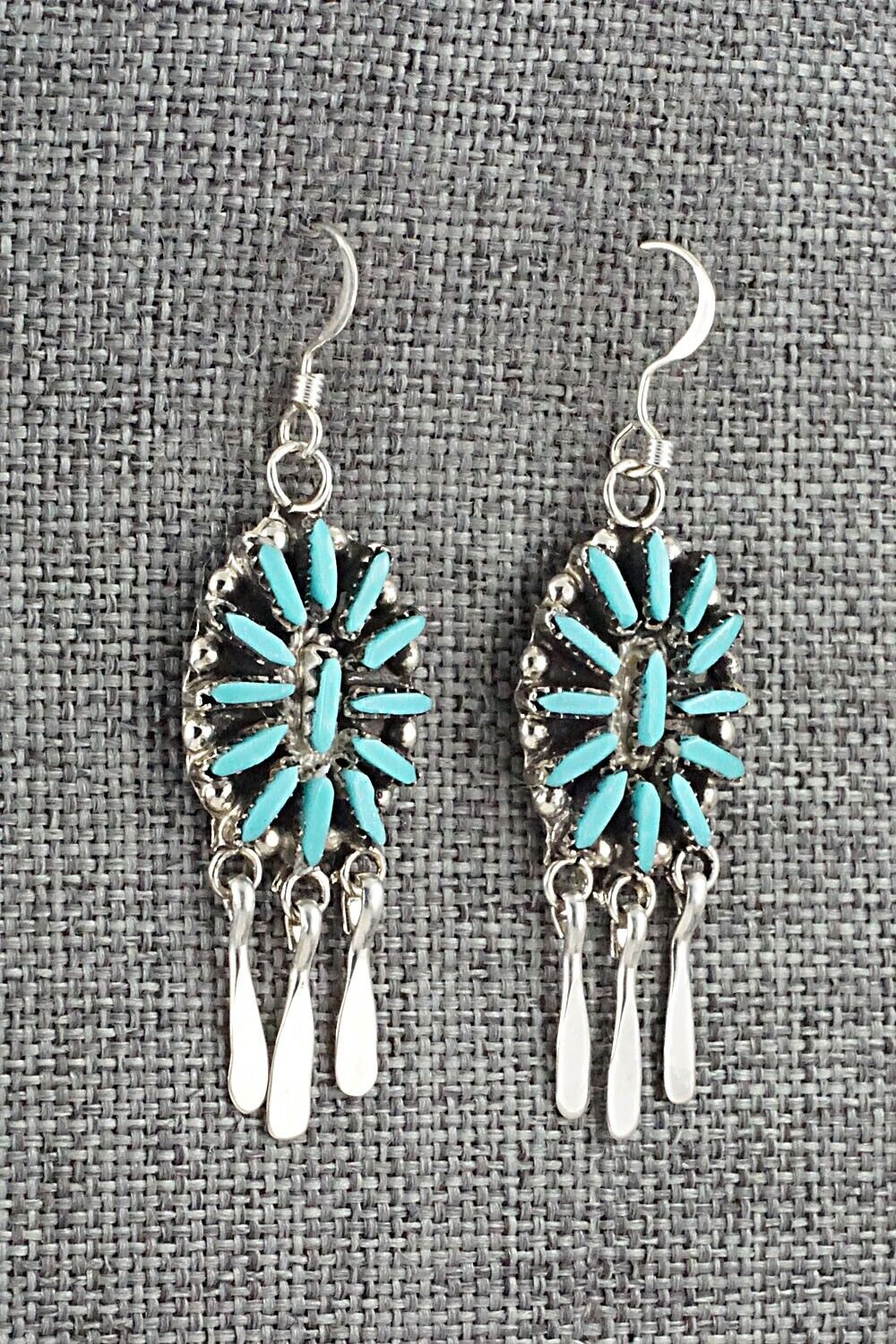 Turquoise & Sterling Silver Earrings - George Peina