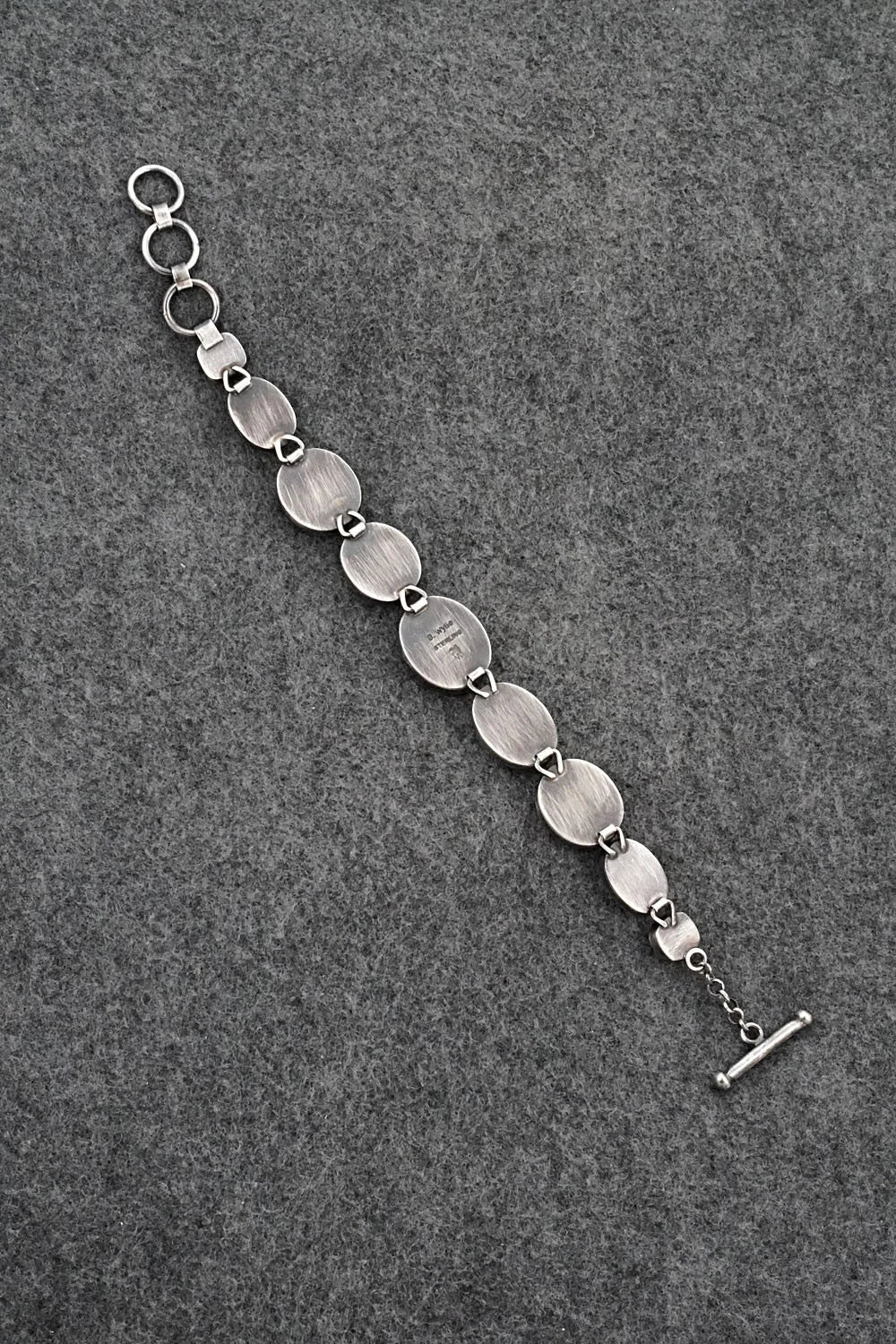 Turquoise, Spiny Oyster & Sterling Silver Link Bracelet - Diane Wylie