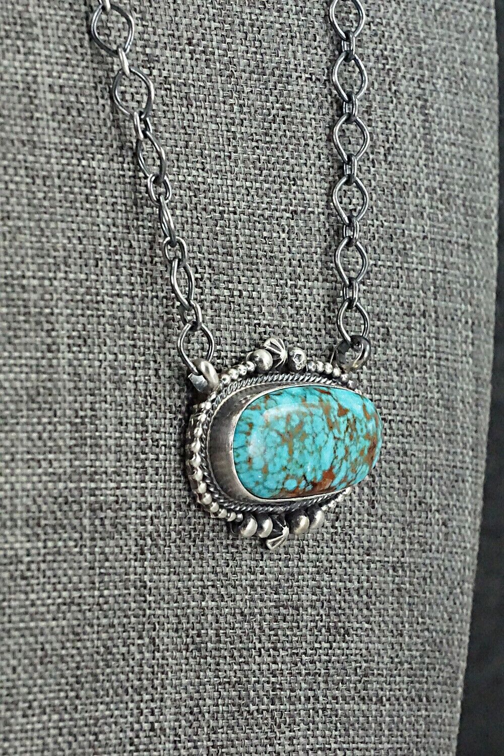 Turquoise & Sterling Silver Necklace - Randy Billy