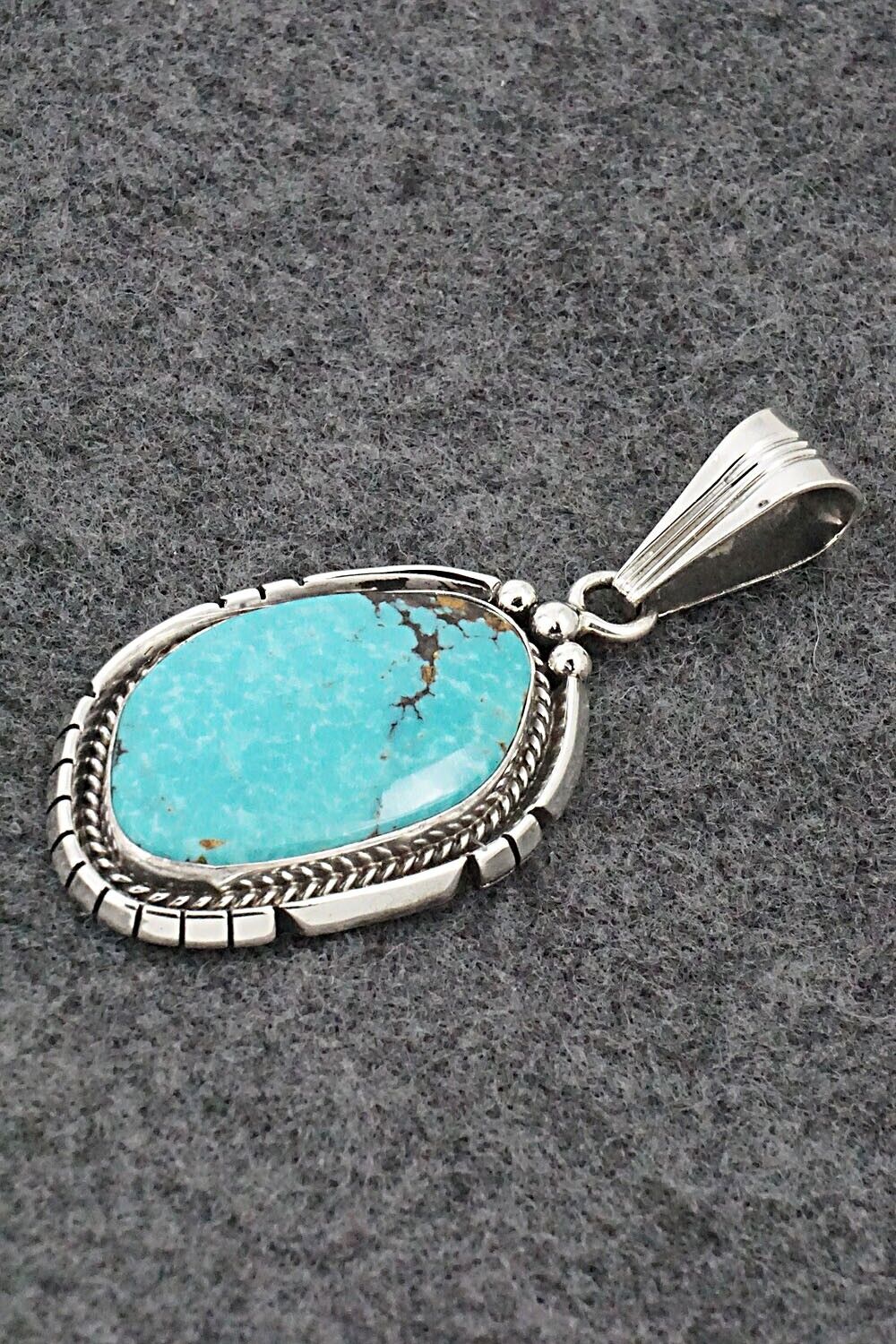 Turquoise & Sterling Silver Pendant - Samuel Yellowhair