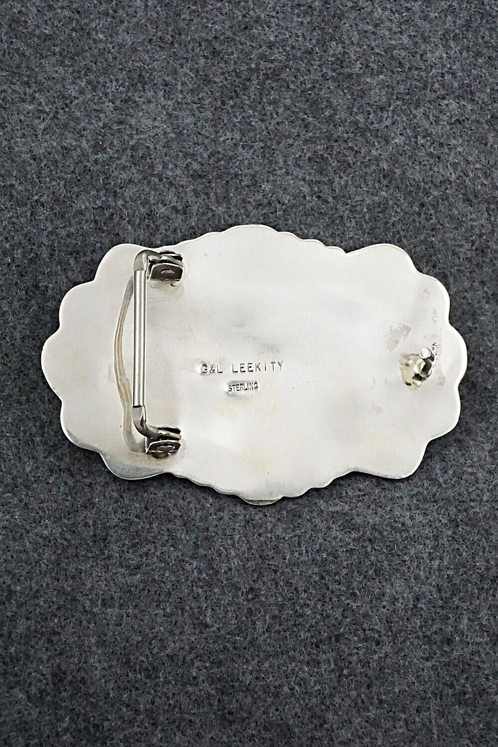 Turquoise & Sterling Silver Belt Buckle - George Leekity