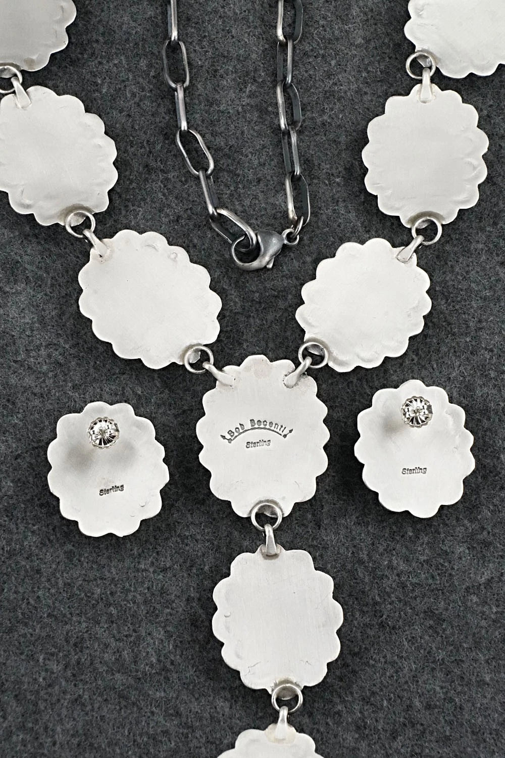 Turquoise & Sterling Silver Necklace and Earrings Set - Bob Becenti