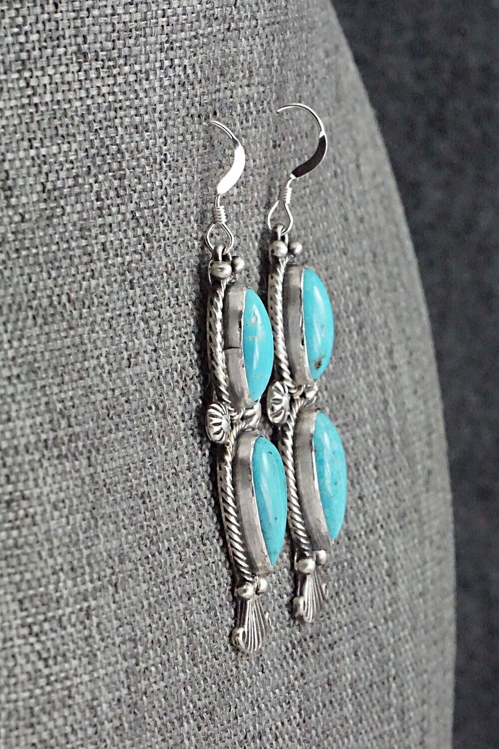 Turquoise & Sterling Silver Earrings - Verley Betone