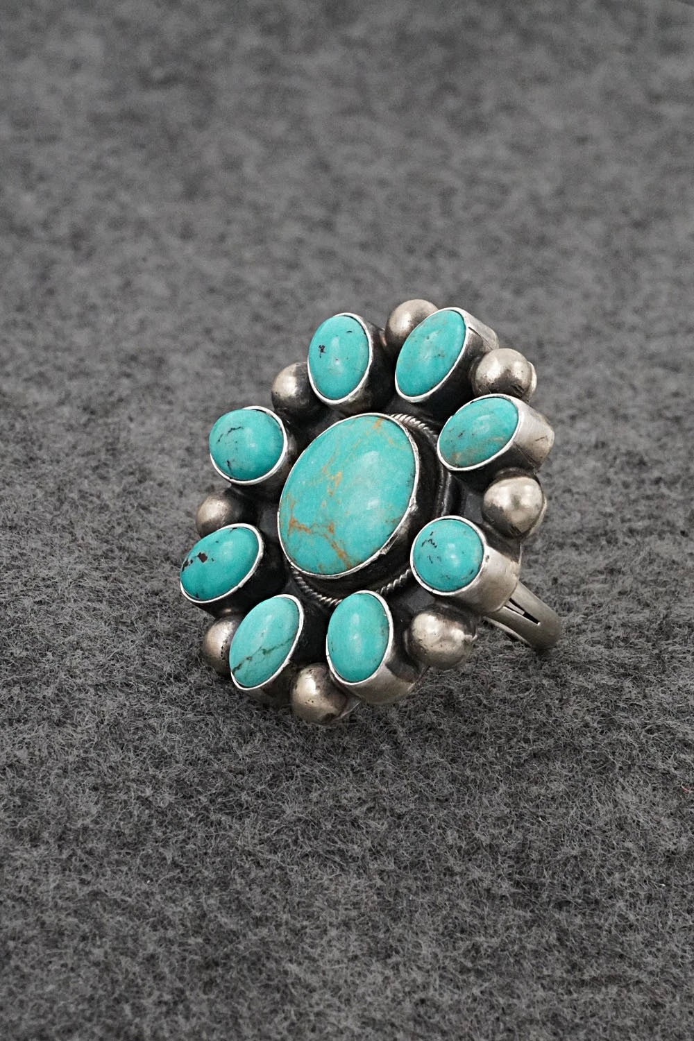 Turquoise & Sterling Silver Ring - Kathleen Livingston - Size Adjustable
