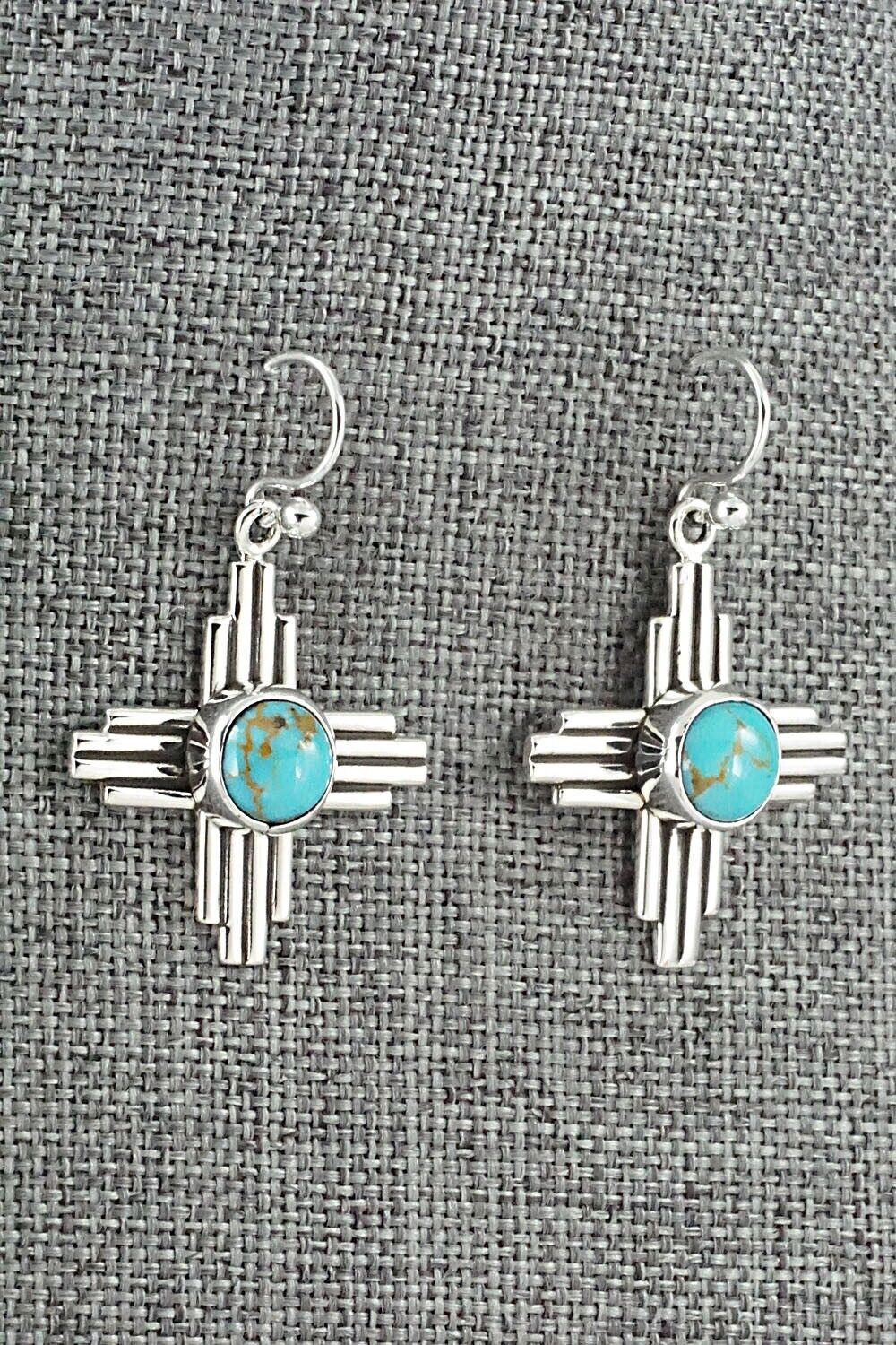 Turquoise and Sterling Silver Earrings - Raymond Coriz