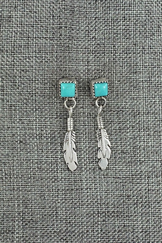 Turquoise & Sterling Silver Earrings - Jerold Joe