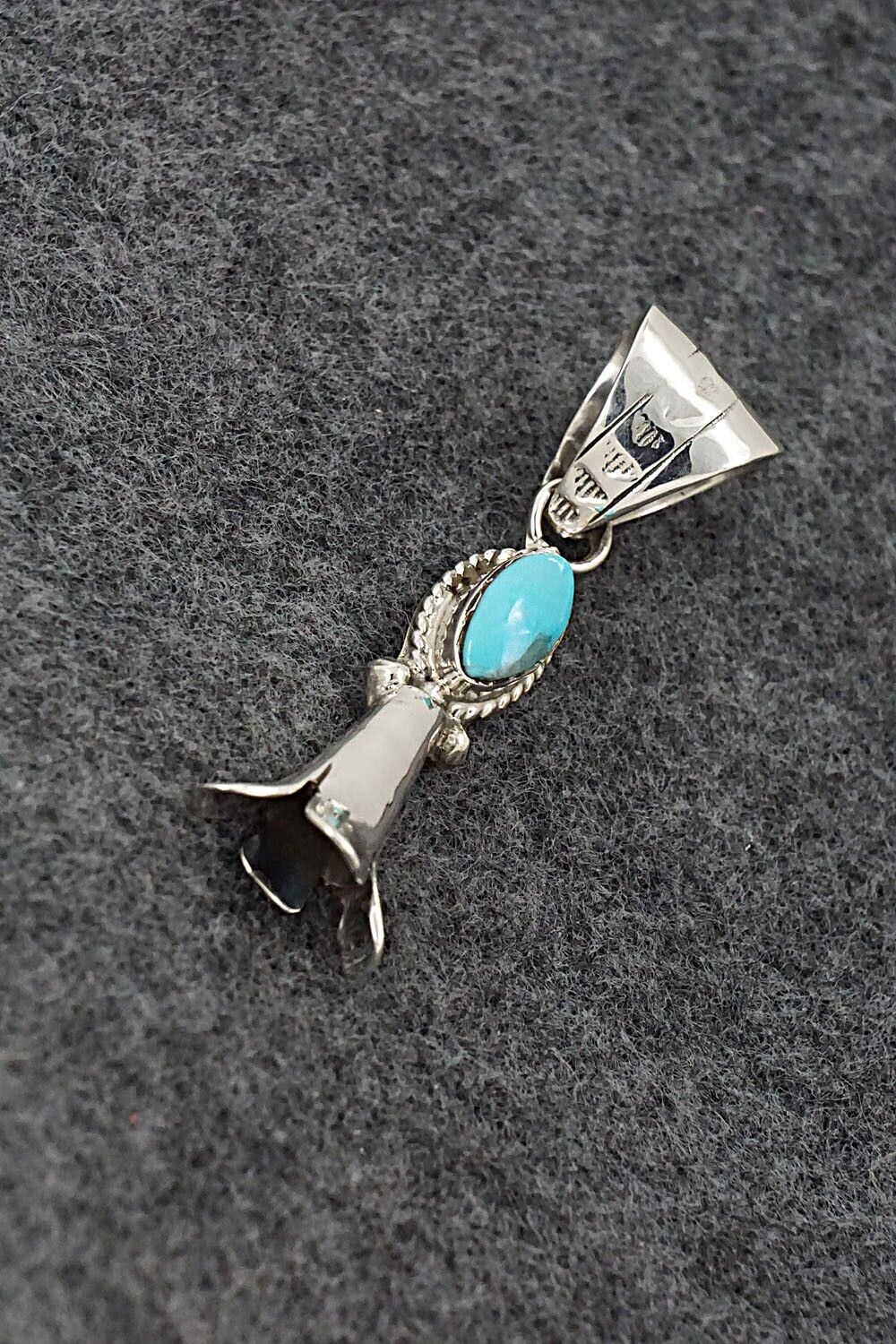 Turquoise & Sterling Silver Pendant - Sonyei Coho