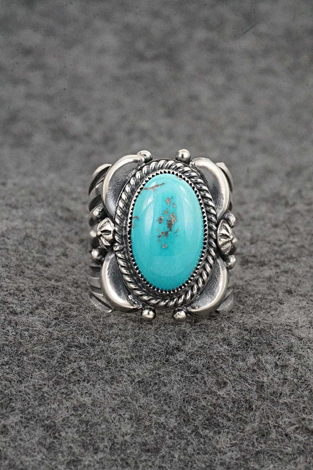Turquoise & Sterling Silver Ring - Delbert Gordon - Size 7.5