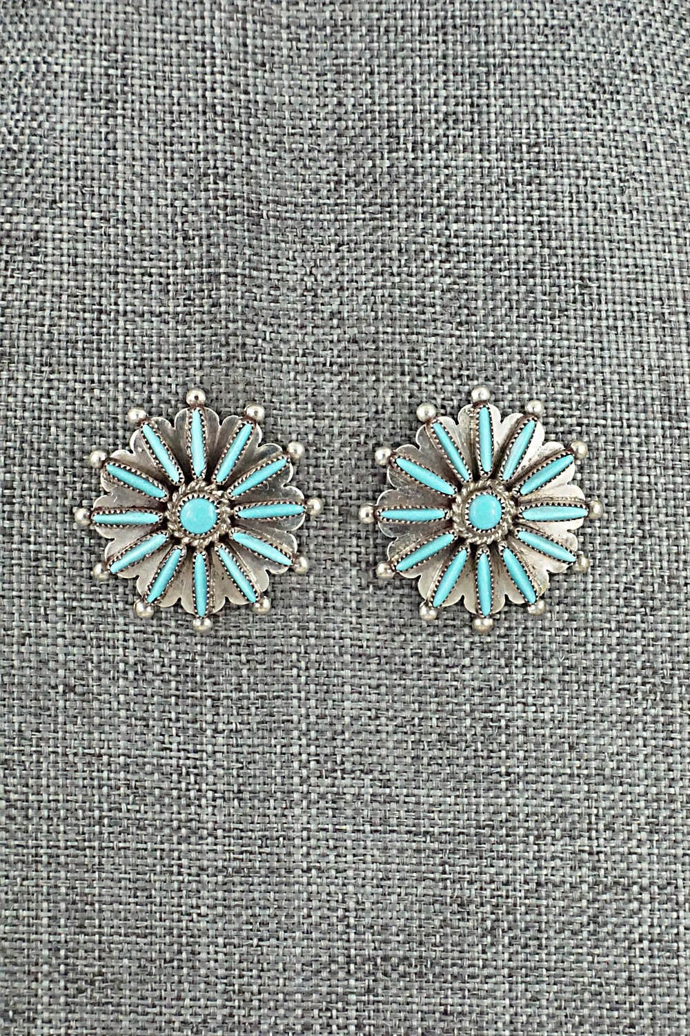 Turquoise & Sterling Silver Earrings - Samantha Waatsa