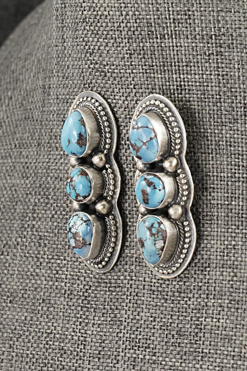 Turquoise & Sterling Silver Necklace and Earrings Set - Kathleen Livingston