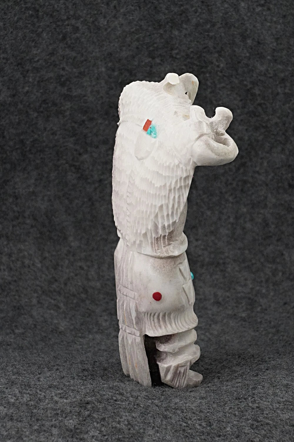 Buffalo Dancer Zuni Fetish Carving - Marlon Lowsayate