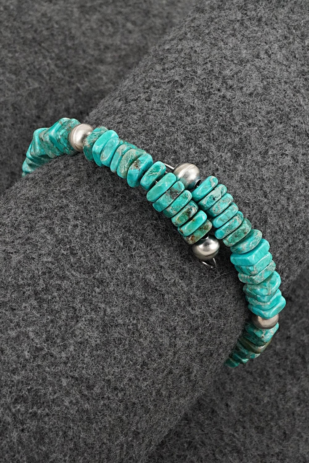 Turquoise & Sterling Silver Bracelet - Doreen Jake
