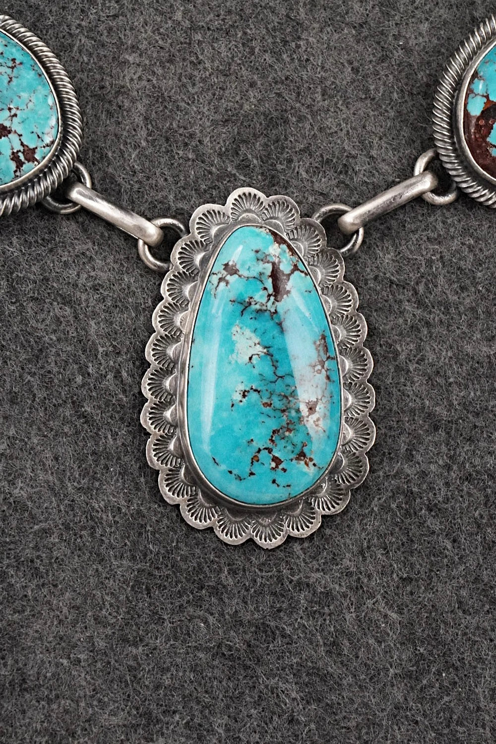 Turquoise & Sterling Silver Necklace and Earrings Set - Mark Yazzie
