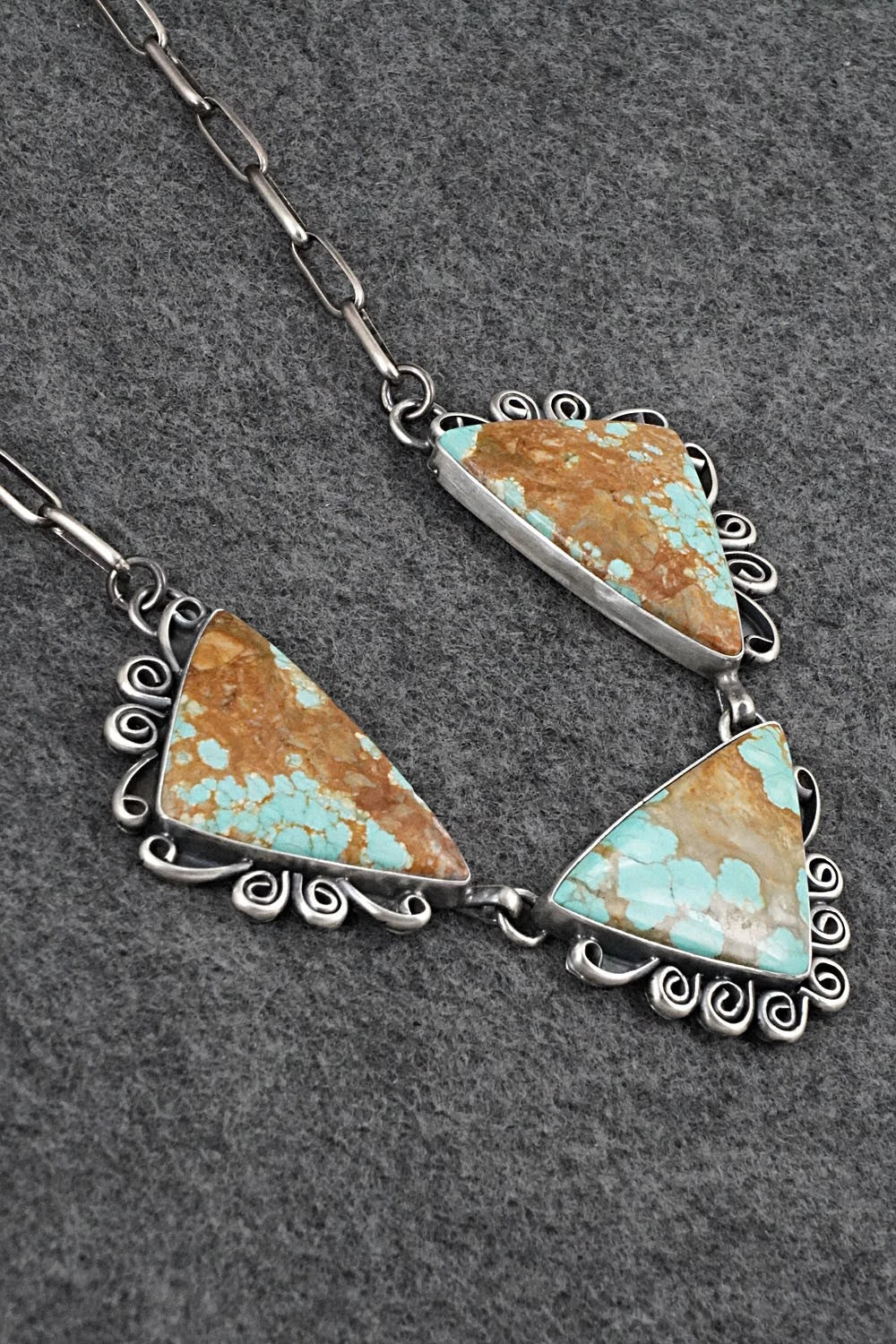 Turquoise & Sterling Silver Necklace and Earrings Set - Paul Livingston