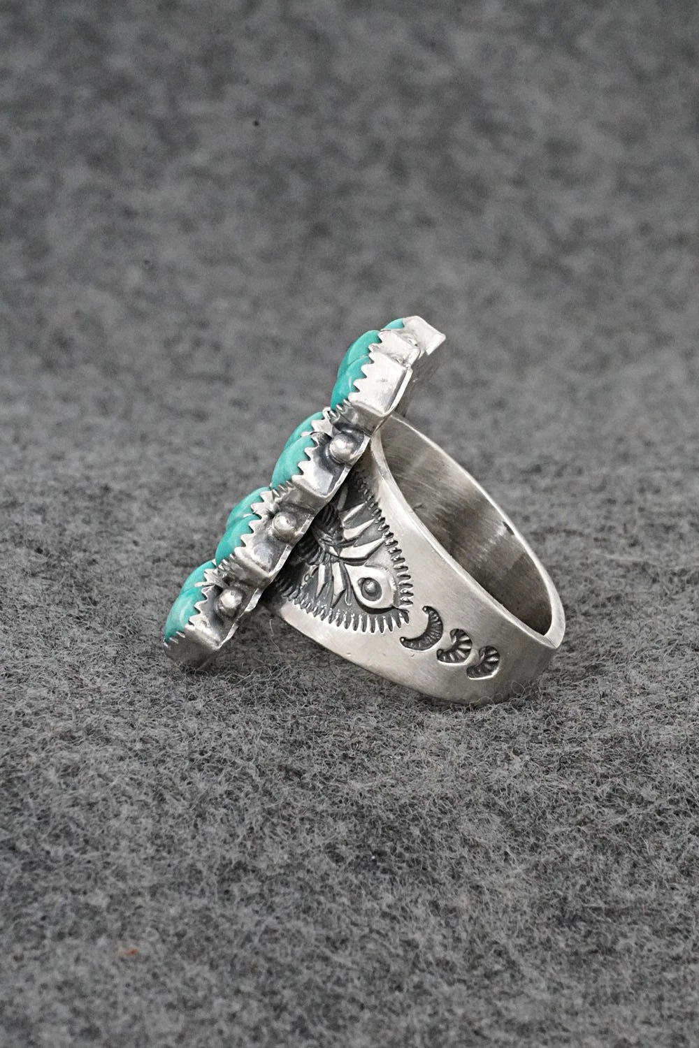 Turquoise & Sterling Silver Ring - Verley Betone - Size 7