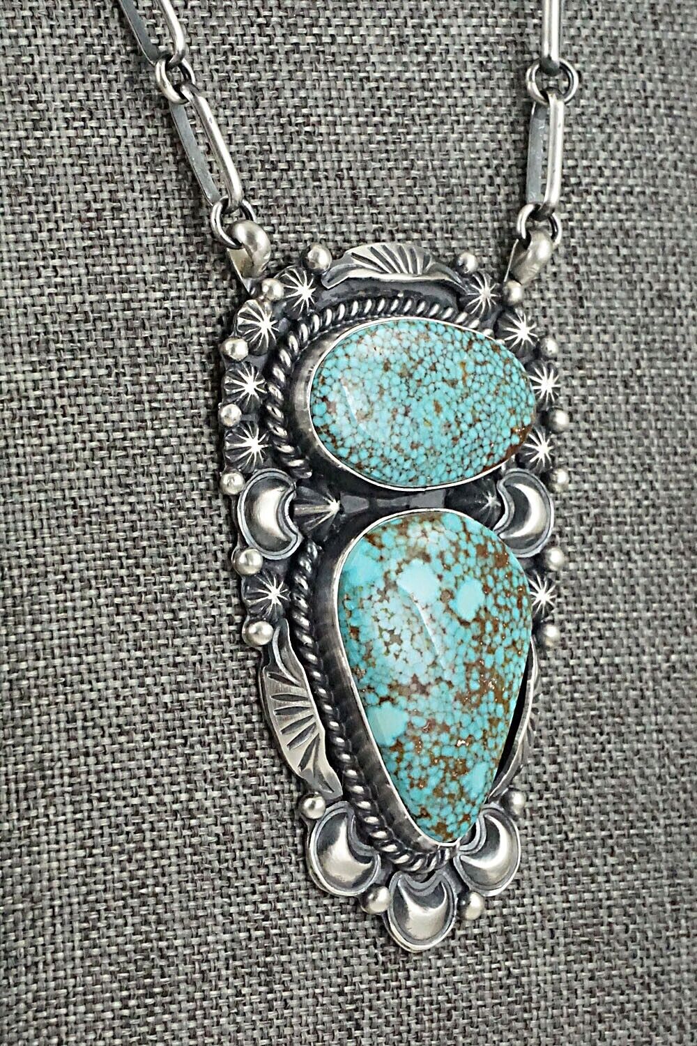 Turquoise & Sterling Silver Necklace - Raymond Delgarito