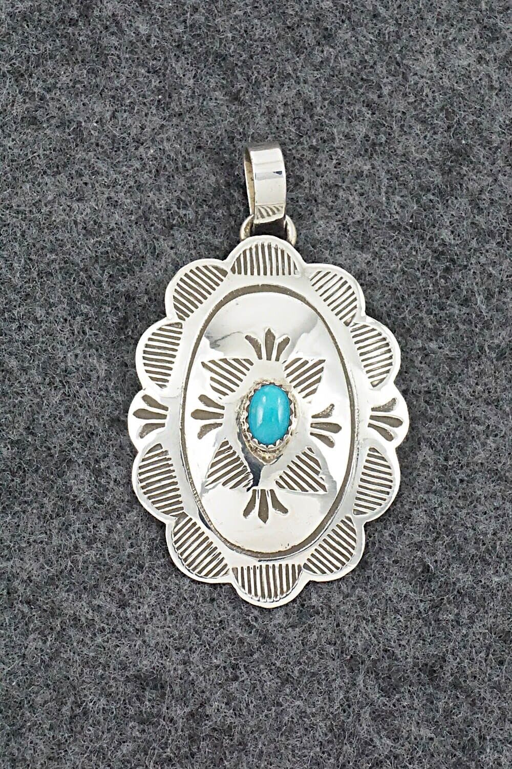 Turquoise & Sterling Silver Pendant - Bertha Begay