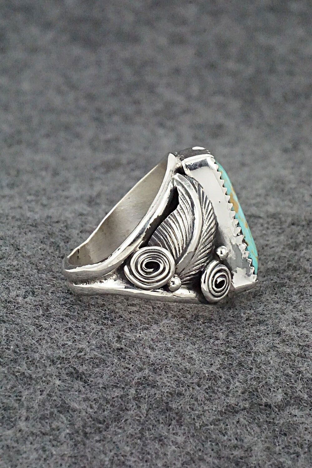 Turquoise & Sterling Silver Ring - Darrell Morgan - Size 8