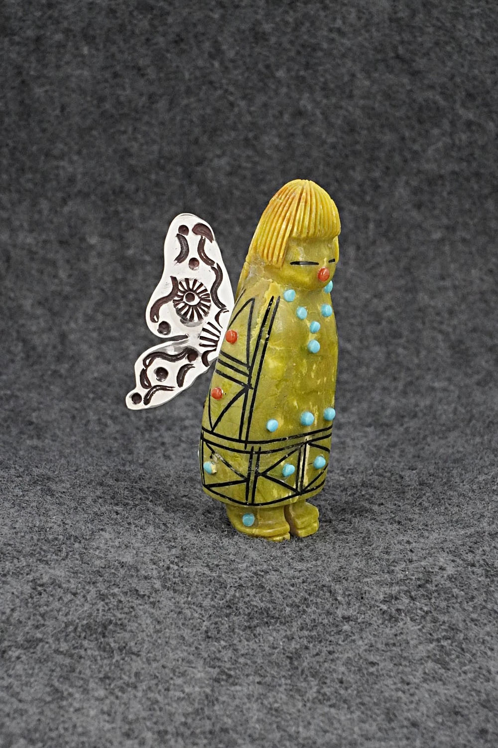 Butterfly Maiden Zuni Fetish Carving - Claudia Peina