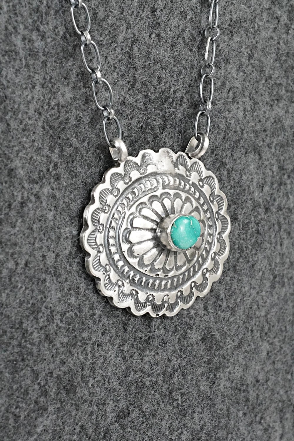 Turquoise & Sterling Silver Necklace - Adrienne Gordon