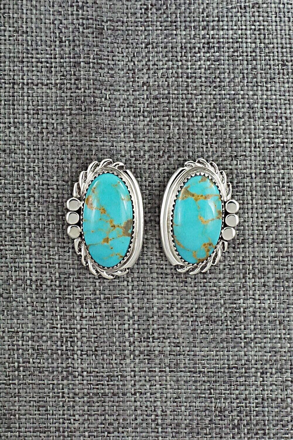 Turquoise and Sterling Silver Earrings - Delores Cadman