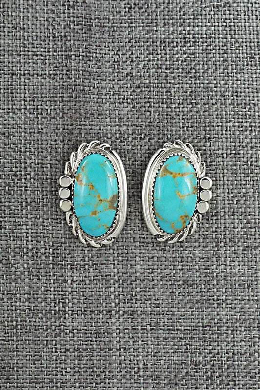 Turquoise and Sterling Silver Earrings - Delores Cadman