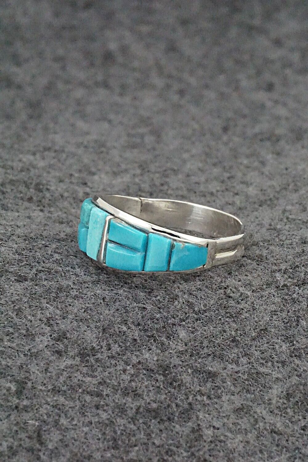 Turquoise & Sterling Silver Ring - Edison Yazzie - Size 12.75