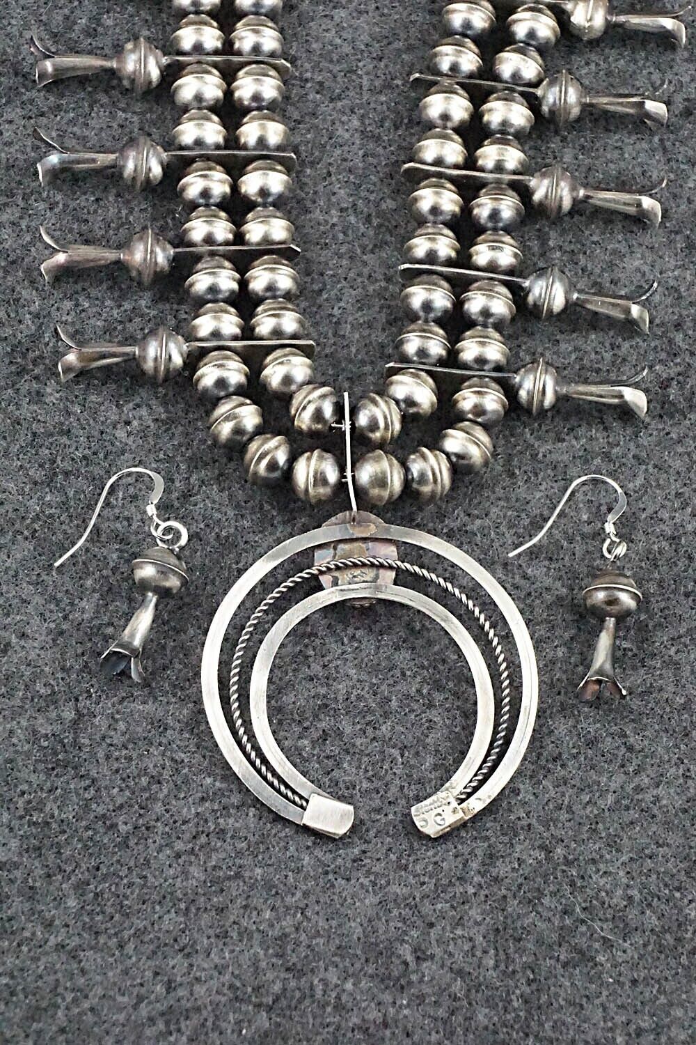 Turquoise & Sterling Silver Squash Blossom Set - Phil Garcia