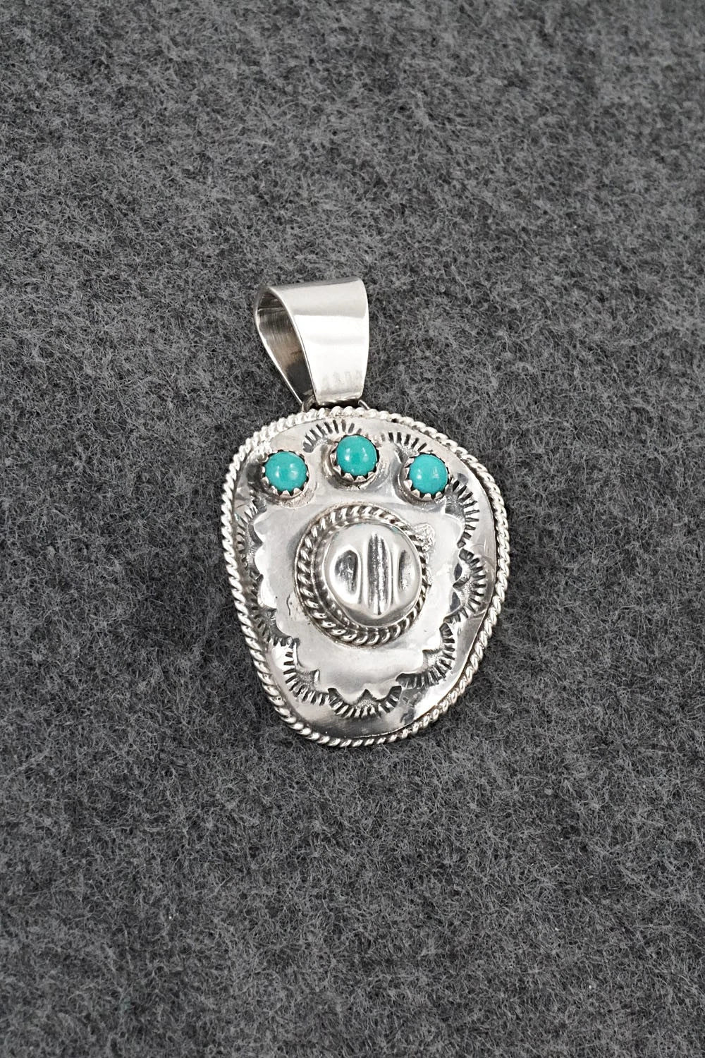 Turquoise & Sterling Silver Pendant - Bobby Platero