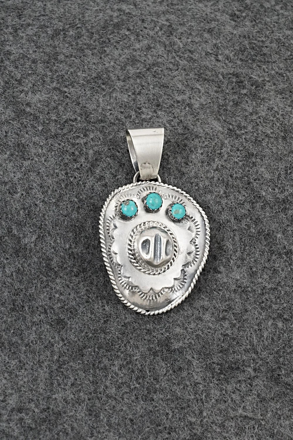 Turquoise & Sterling Silver Pendant - Bobby Platero