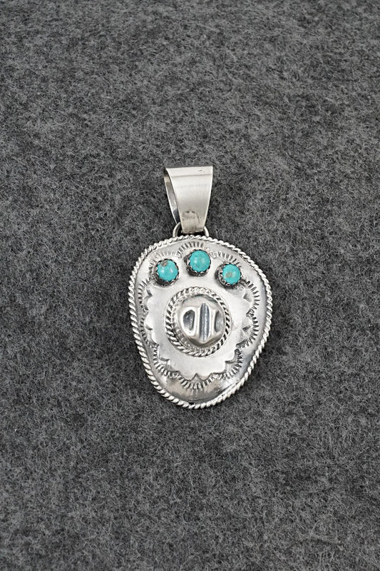 Turquoise & Sterling Silver Pendant - Bobby Platero