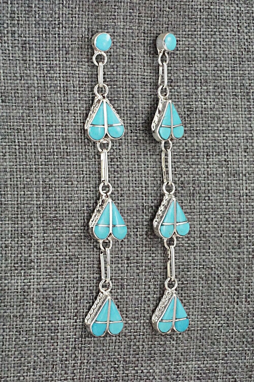 Turquoise and Sterling Silver Earrings - Velda Nastacio