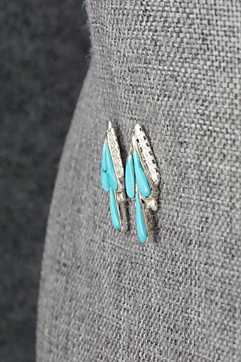 Turquoise & Sterling Silver Earrings - Vincent Hooee