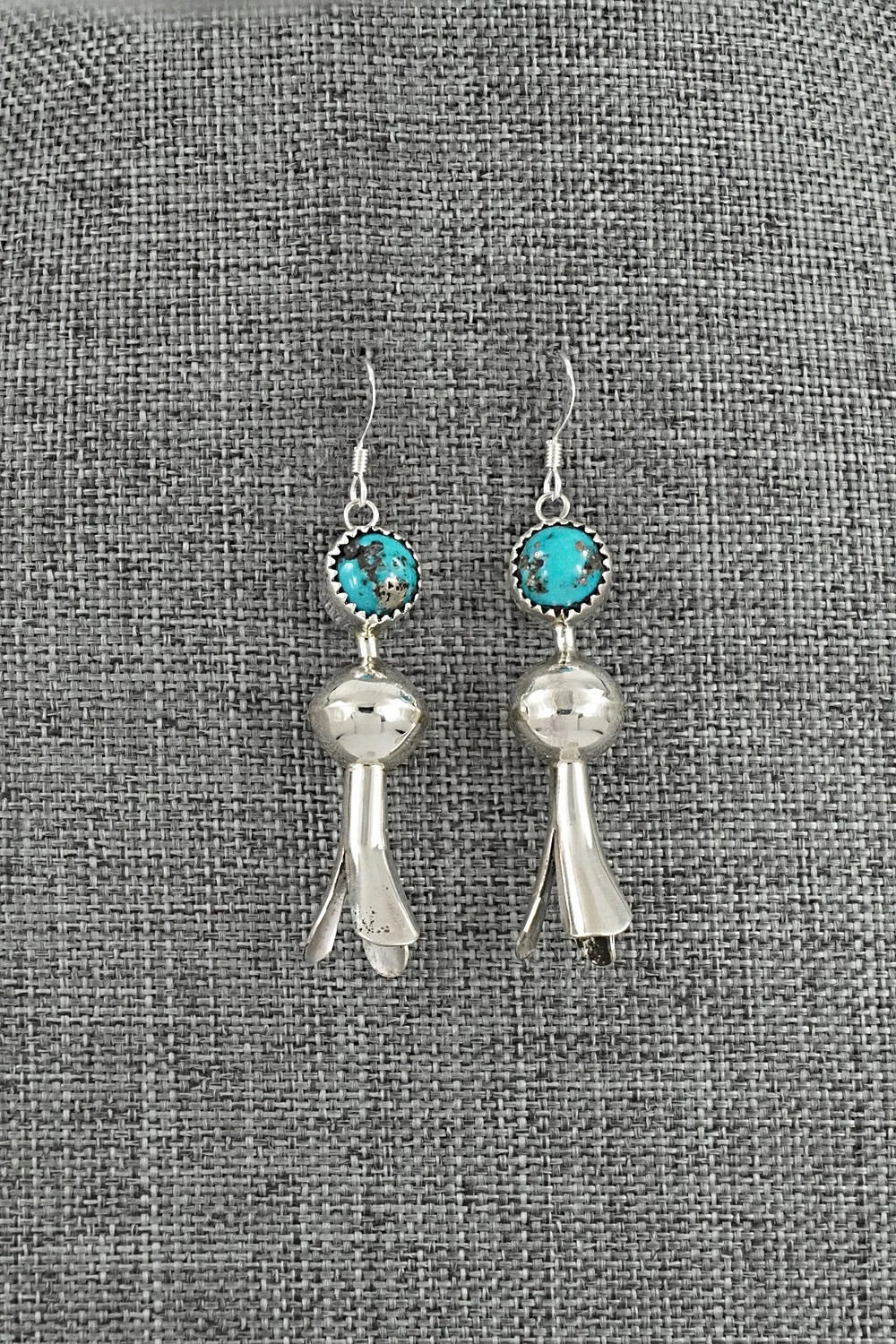 Turquoise & Sterling Silver Blossom Earrings - Emily Tsosie