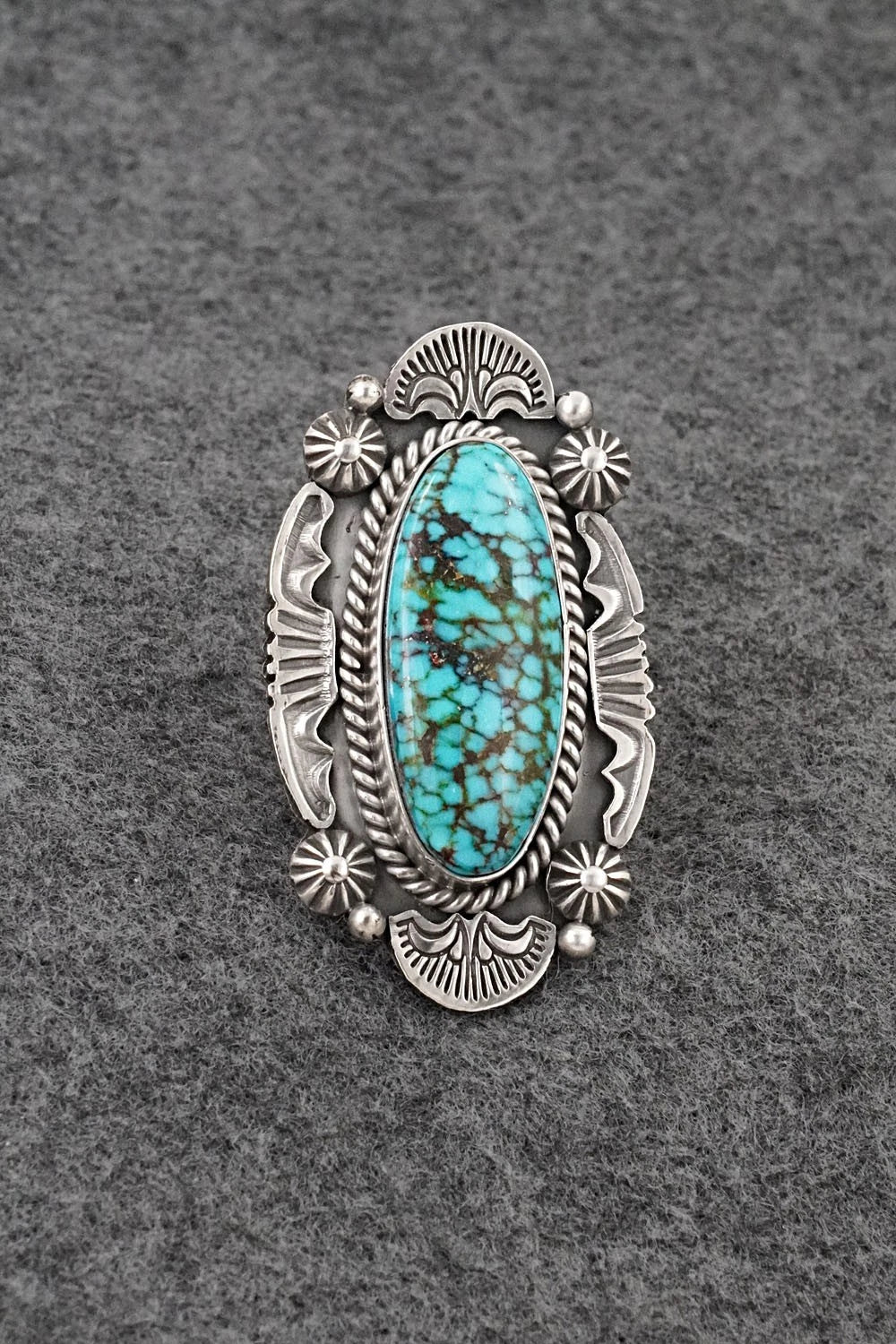 Turquoise & Sterling Silver Ring - Michael Calladitto - Size 8.5