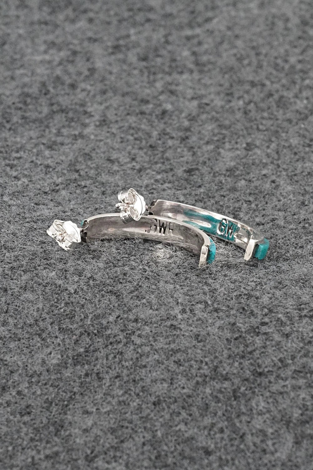 Turquoise & Sterling Silver Earrings - Gloria Waatsa