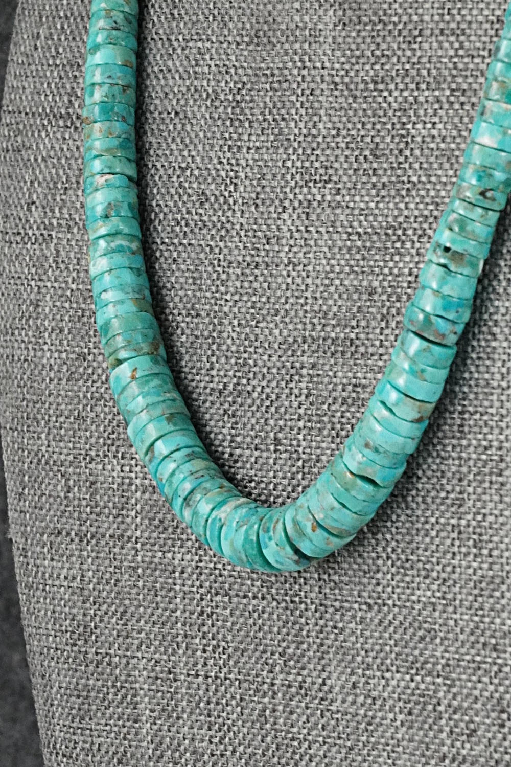 Turquoise & Sterling Silver Necklace 18" - Doreen Jake