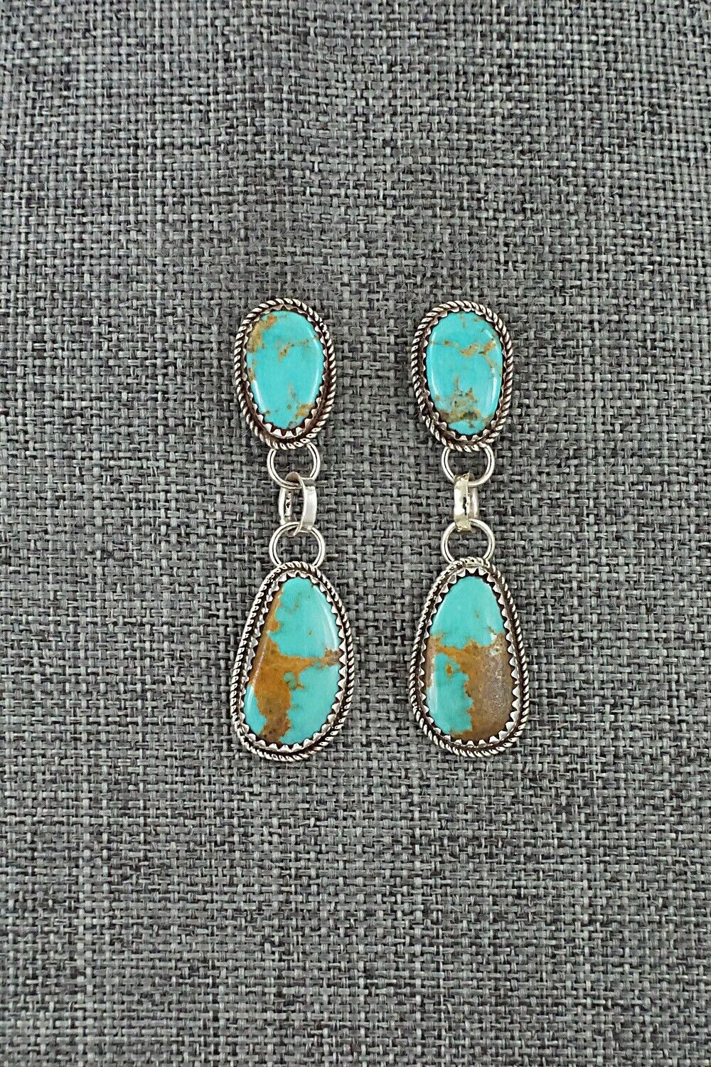 Turquoise & Sterling Silver Earrings - Ernest Hawthorne