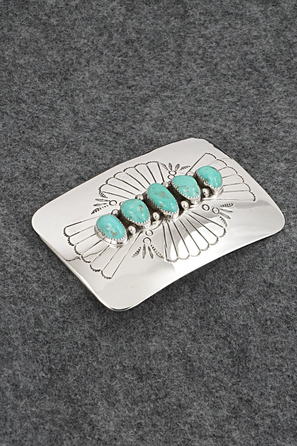 Turquoise & Sterling Silver Belt Buckle - Jolene Begay