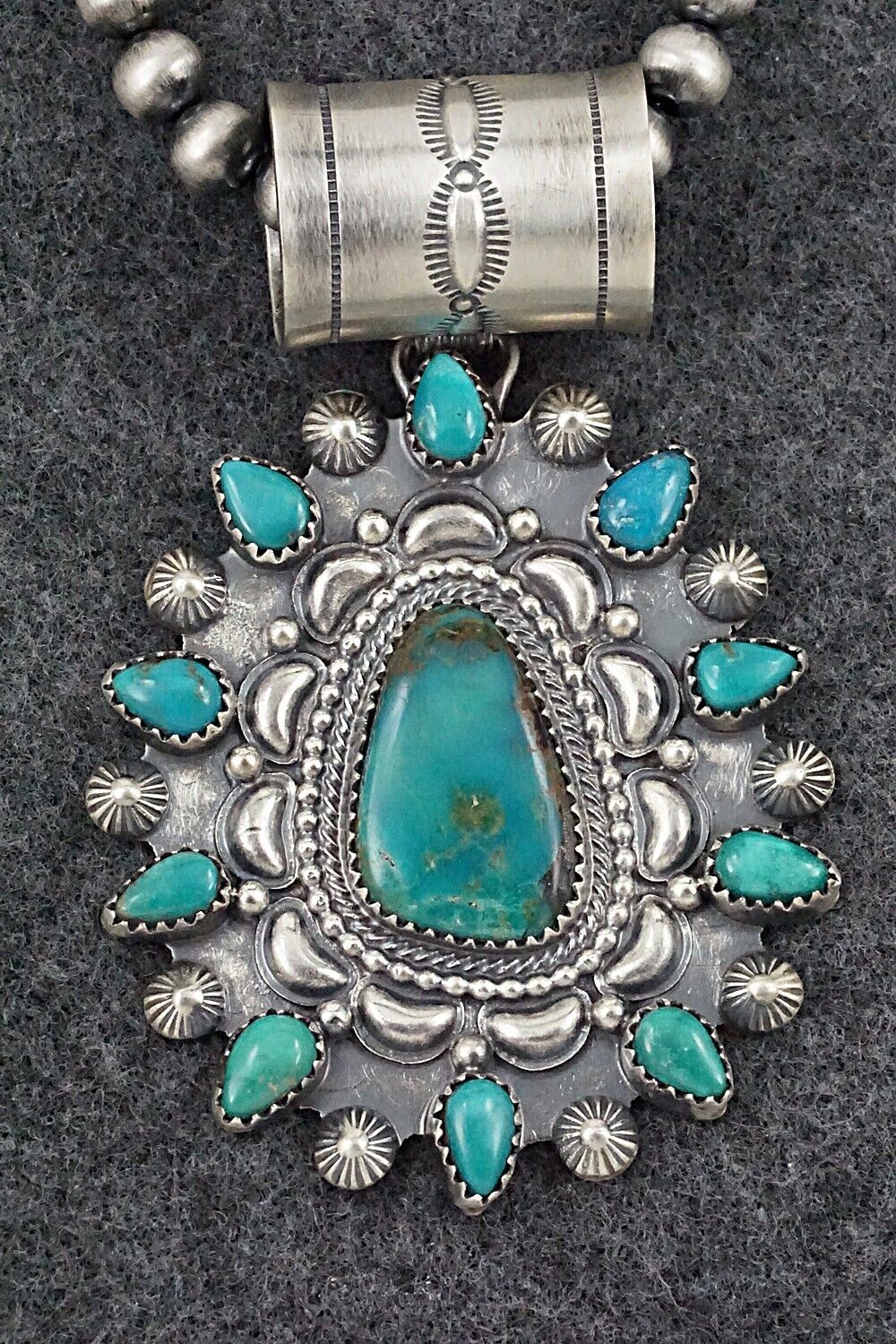 Turquoise & Sterling Silver Necklace - Tom Lewis
