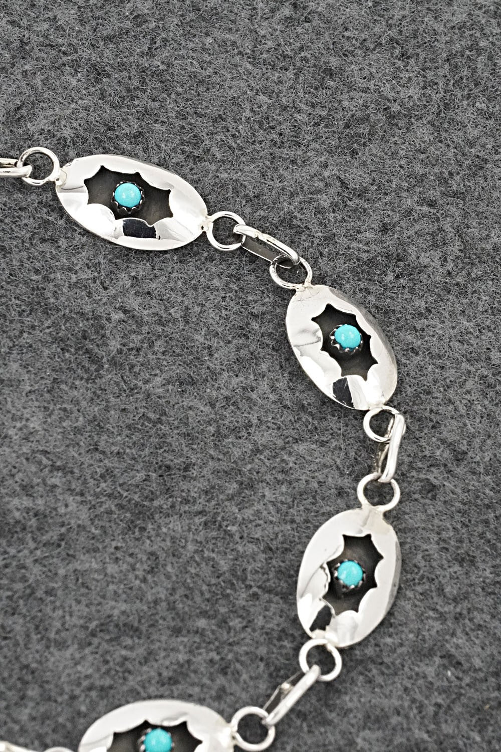 Turquoise & Sterling Silver Link Bracelet - David Morgan