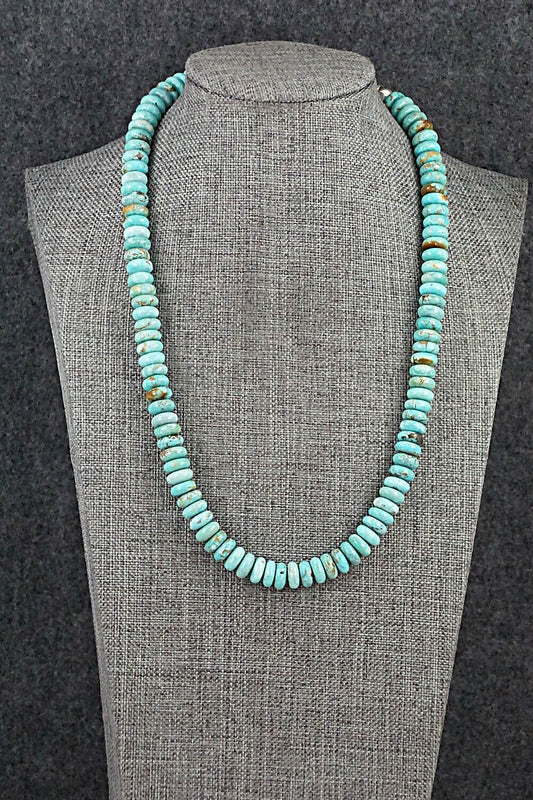 Turquoise & Sterling Silver Necklace 19" - Doreen Jake
