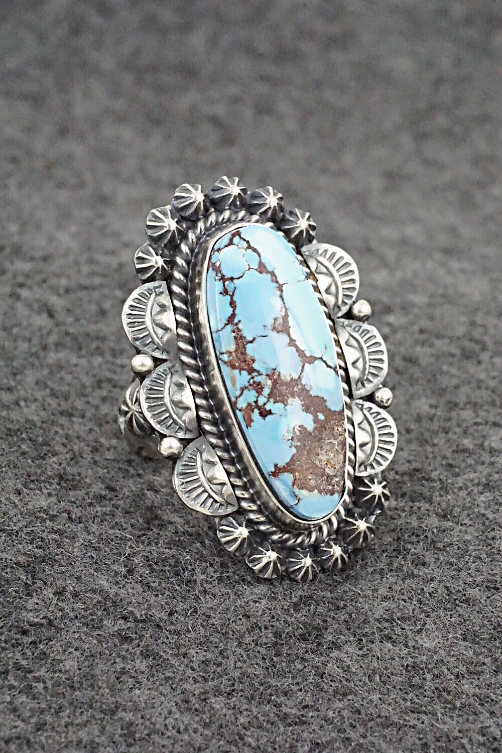 Turquoise & Sterling Silver Ring - Raymond Delgarito - Size 10