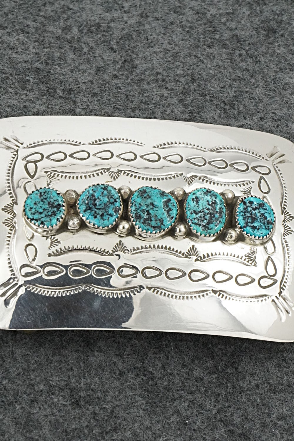 Turquoise & Sterling Silver Belt Buckle - Jolene Begay