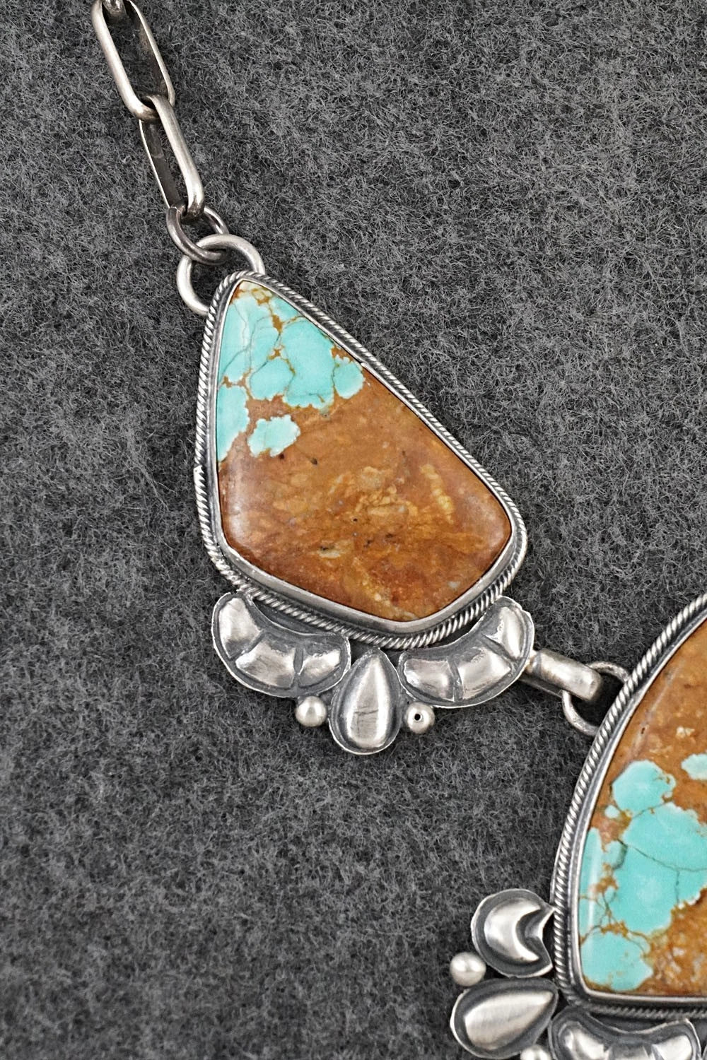 Turquoise & Sterling Silver Necklace and Earrings Set - Paul Livingston